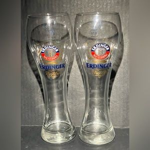 Set of 2 Erdinger Weissbrau German 5L Beer Glass *Excellent Condition*